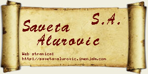 Saveta Alurović vizit kartica